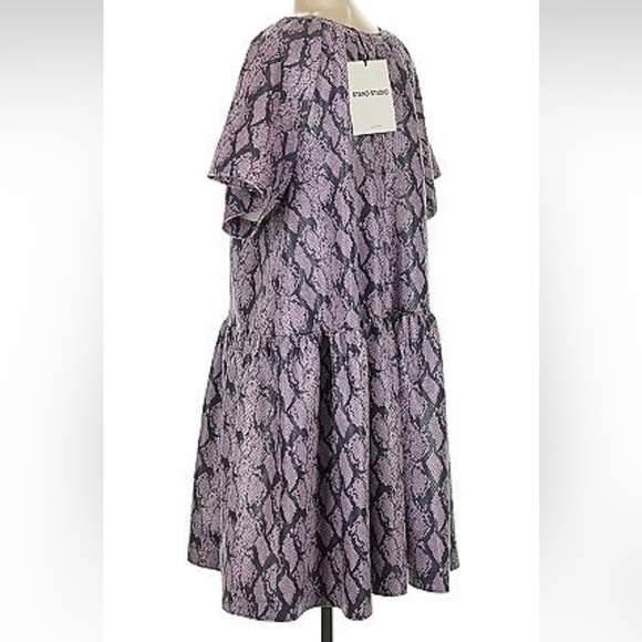 NWT Stand Studio Gray Snake Print casual Dress size EU (36-38) US size 4-6 - Picture 2 of 5